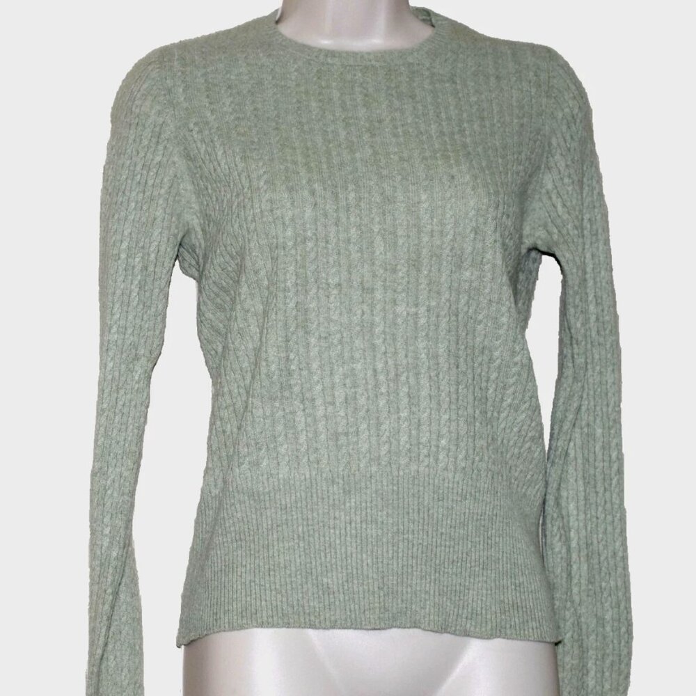 Mariele Waithe Cashmere Green Gray  Crewneck sweater Women's Pullover Size:M